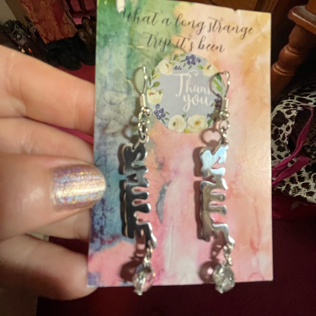 Aluminum Silver ‘Smile’ Earrings